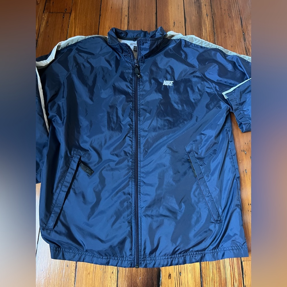 Nike Blue and White Windbreaker Jacket